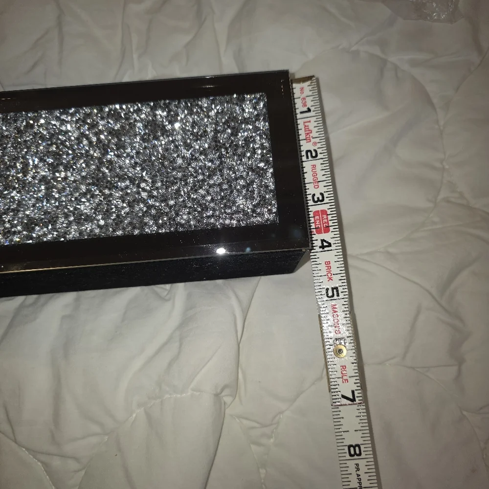 Glam‎ Mirrored Wall Organizer w/ Crushed Crystal Accent